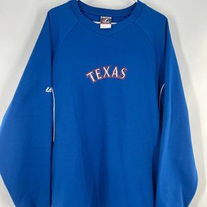 MLB Majestic Texas Rangers Therma Base Authentic Long Sleeve Blue Mens XL